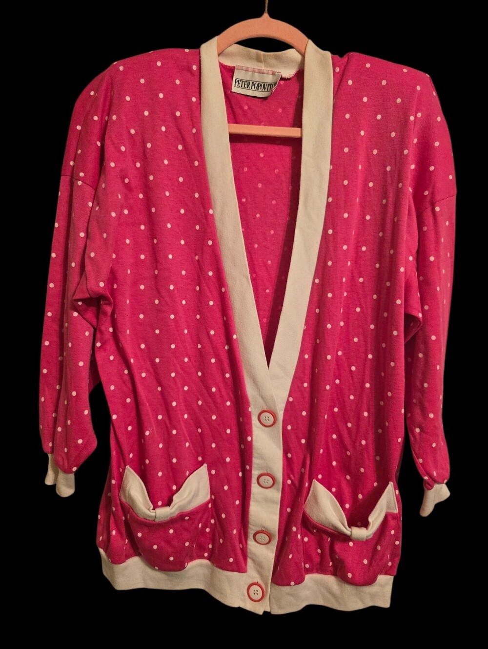 Vintage | Pink Polka Dot Cardigan